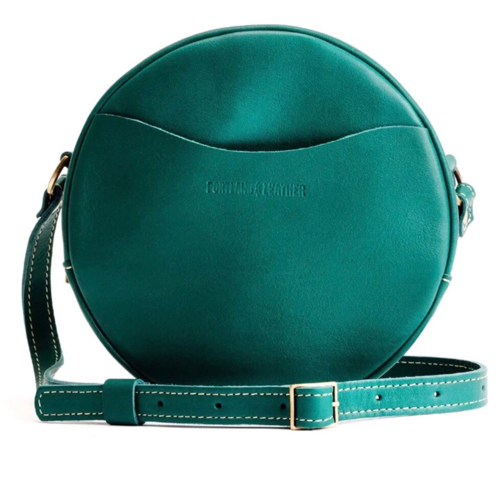 🦚Portland Leather Company Large circle bag in Peacock🦚